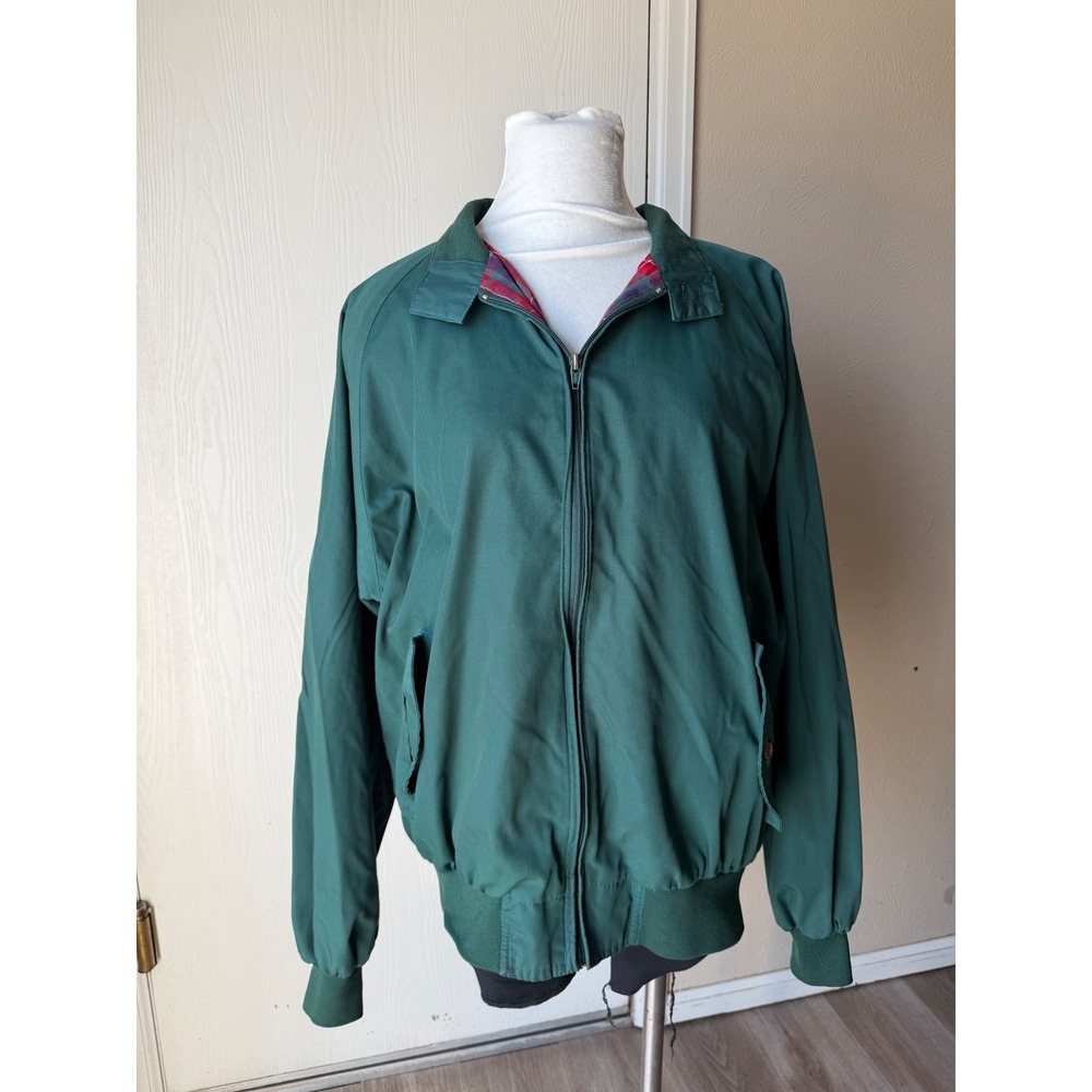 Field & Stream Mens Harrington Jacket XL Long Green Lined Bomber RN 78470